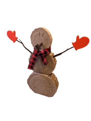 Wood Log Like Snowman